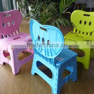 2016 New Design Plastic Kids Portable Folding Step Stool With Backrest thumbnail-1