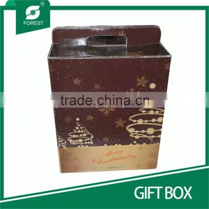 BEAUTIFUL DESIGN CORRUGATED CARDBOARD GIFT BOX WITH HANDLES thumbnail-6