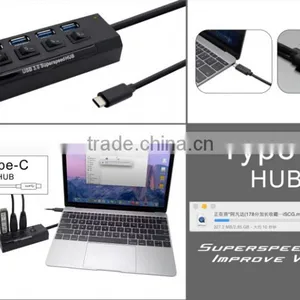 USB 3.1 Type-C USB-C Hub Type-C USB3.1 Hub 7 Port USB 3.0 With Individual Switch and Indicator Light thumbnail-1