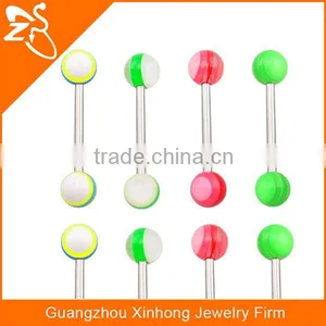 Wholesale Straight Tongue Bars Rings High Quality Resin Colorful Tongue Rings for Young thumbnail-5
