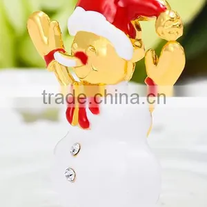 Hooray Red Hat Snowman Gold Plated X'mas Brooch thumbnail-5