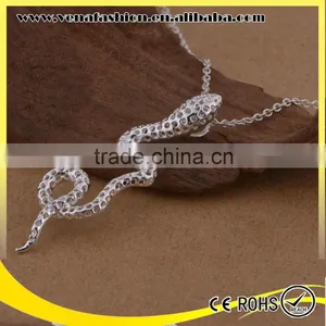 Snake Design Silver Chain Pendant, 925 Silver Pendant thumbnail-4