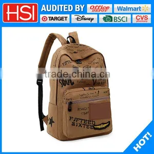Front Pocket Design Cotton Fabric Canvas Backpack thumbnail-1