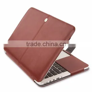 PU Leather Full Body Holder Case for MacBook Pro Retina , For MacBook Pro Retina Flip Leather Case thumbnail-1
