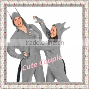 Adult Wolf Costume Footie Pajamas Grey Cotton Flannel Ready to Wear thumbnail-1