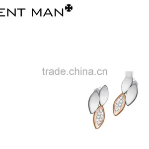 High Quality Italy Jewelry Wholesale Water Drop Earring Rose Gold Round Circle Shaped Stainless Steel Earrings thumbnail-2