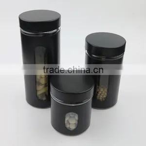 350ml Black Colored Iron Covered Glass Jar With Metal Screw Lid, Glass Coffee Jar thumbnail-5