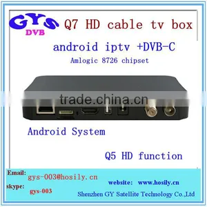 New Coming Android 4.2.2 Q7 Cable Receiver Amlogic 8726 Dual Core IPTV +DVB-C tv Box thumbnail-1