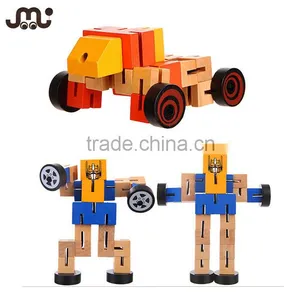 Colorful Transformable Wooden Robot Toy thumbnail-1