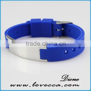Good Price Blue Personalized Silicone Bracelets 4 in 1 Bio Magnetic Band thumbnail-1