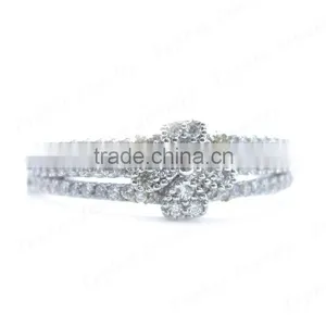 China Factory Direct Sale 925 Silver Women Flower Ring With CZ Stone thumbnail-2