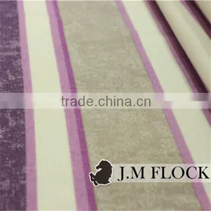 100% Polyester Stripe Pattern Print Flock Velvet Fabric Print Fabric for Sofa thumbnail-3
