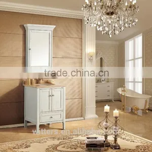 Wood Bathroom Vanity Unit Only White With Marble Counter Top WTS840 thumbnail-1
