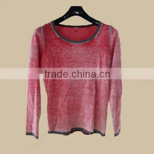 2014 New Style Women Winter Fashion 100%cotton Pullover Sweater With Elbow Patch/autumn Spring Sweater/OEM Service thumbnail-1