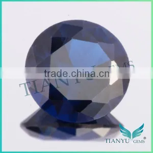 Wholesale Round Blue Synthetic Spinel Gemstone Dark Blue Sapphire thumbnail-1