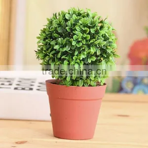 Plastic Plant With Pot Potted Mini Tree Plastic Plants Artificial Flower Gift For Kids (Green) thumbnail-1