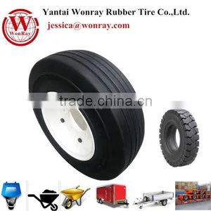 Solid Tire With Rim Solid Wheel 4.00-8 3.75 for Heavy Trolleys thumbnail-1