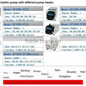 Easy-load Economic Price Peristaltic Pump BT102S With YZ15 Flow 0.006ml/min-280ml/min CE Peristaltic Pump thumbnail-4