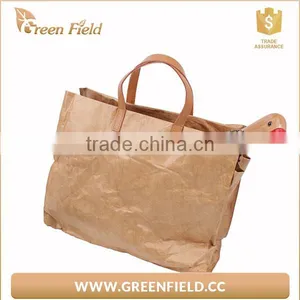 ECO Simple Tote Handbag Washable Kraft Paper Handle Shopping Bag thumbnail-2