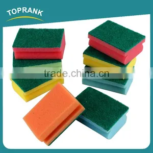Toprank Hot Sale Household Cleaning Tools Kitchen Sponge Scouring Pad Non-abrasive Green Dish Scouring Pad thumbnail-1