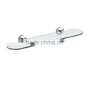 Bathroom Stainless Steel Glass Shelf, Glass Bar Shelf Support thumbnail-1