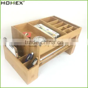 Bamboo Files Letter Desk Organizer Desk Supplies Caddy Homex-BSCI Factory thumbnail-6