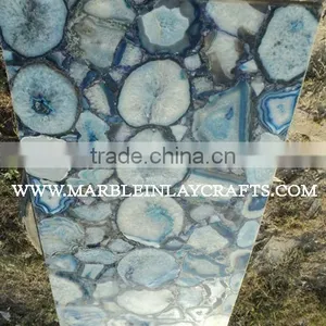 Hard Gemstone Blue Agate Slabs thumbnail-1