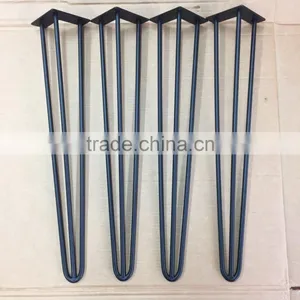 Furniture Accessory 28 Inch 2 Rod Solid Steel Hairpin Table Legs thumbnail-2