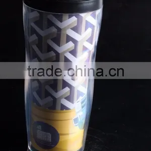 Plastic Double Wall Travel Custom Coffee Mug thumbnail-1