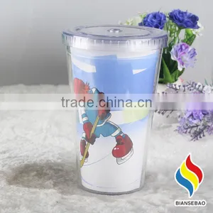 Double Wall 16 oz Plastic Tumbler With Paper Insert for Beverage thumbnail-6