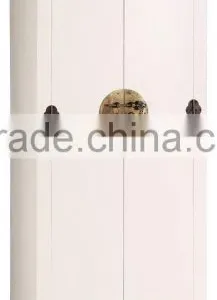 CREAM ORIENTAL WOODEN CABINET W/2 DOORS & 2 DRAWERS thumbnail-1