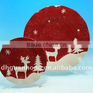Round Ceramic Christmas Plate thumbnail-1