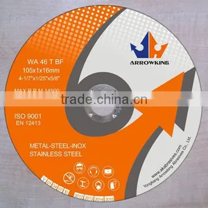 4-1/7" 105x1x16mm Super Thin Flat Resin Bonded Reinforced Cutting Wheel for Stainless Steel thumbnail-1