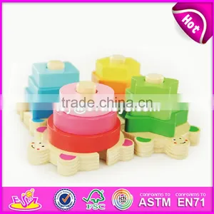 High Quality Preschool Baby Wooden Geometry Shape Blocks W13E063 thumbnail-1