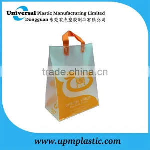 Personalized Oriental Village Flexo Printing Blockbottom Colored Soft Loop Handle pe Plastic Bag thumbnail-4