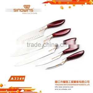 A3349 Durable 5pcs Stainless Steel Kitchen Knife Set With Color Sprayed Handle thumbnail-2