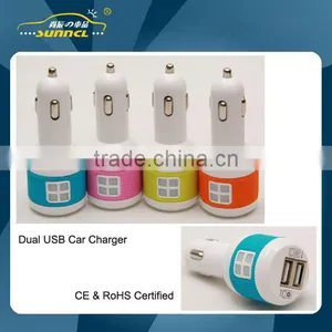 Colourful Dual USB Car Power Charger , Mini Charger With CE Certification thumbnail-1