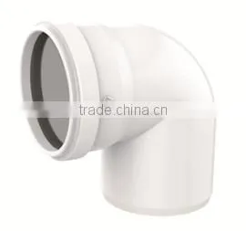 HIGH QUANLITY ELBOW WITH SOCKET OF PVC GB STANDARD EXPANDING FITTINGS FOR DRAINAGE WITH GASKET thumbnail-1