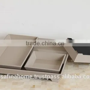 Set of 4 Nested Colored Lacquer Trays thumbnail-2