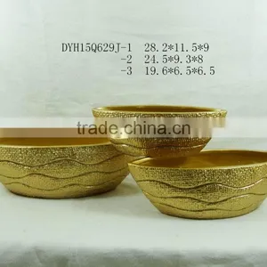 Golden Color Terracotta Flower Pot Christmas Various Shape Ceramic Flower Pot thumbnail-6