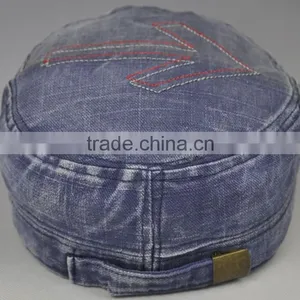 Shabby Denim Army Caps Custom Washed Military Hats With Your Own Design thumbnail-3