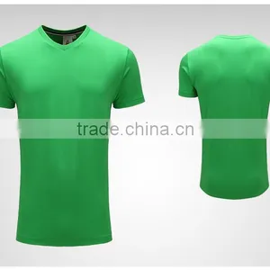 V Neck Fashion Tee Sportswear White Plain Dyed Man Blank Custom Embroidery T-Shirt thumbnail-3
