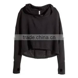 Wholesale Custom Women's Cropped Top Hoodie thumbnail-2