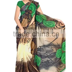 Digital Indian Printed Designer Styles Saree thumbnail-4