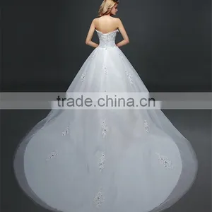 Sexy Bandeau Cream Crepe Empire Vintage Floor Length Princess Wedding Dress Bride Dress Formal Dress thumbnail-2