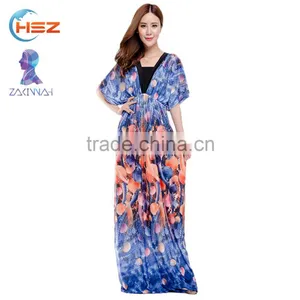 Zakiyyah 014 New Arrival 2017 China Girl Print Fashion Casual Dress Summer Woman Dresses Latest Designs Photos Without Dress thumbnail-2