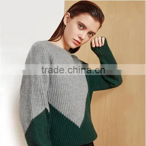 Women Geometric Design Sweater 2017 New Style Green Color Pullover Sweater thumbnail-6