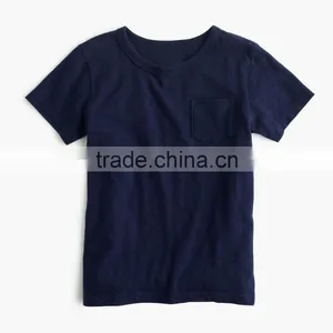 Wholesale Comfortable Custom Design Baby Clothes 2017 Boys' Slub Pocket T-shirt New Style Plain Children Clothing thumbnail-3