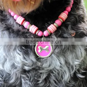 RH1911H Dog Necklace Round Bone Brand Pet Necklace With Dog Tag thumbnail-2