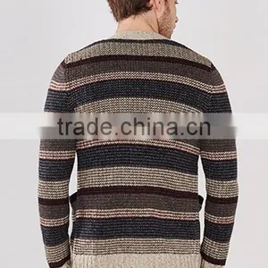 2017 Fashion Stylish Best Price Long Sleeve Striped Knitted Sweater for Wholesale thumbnail-3